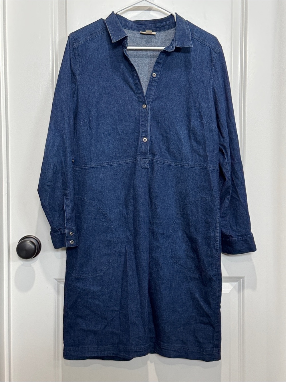 J. Jill Dark Blue Denim Midi Shirt Dress